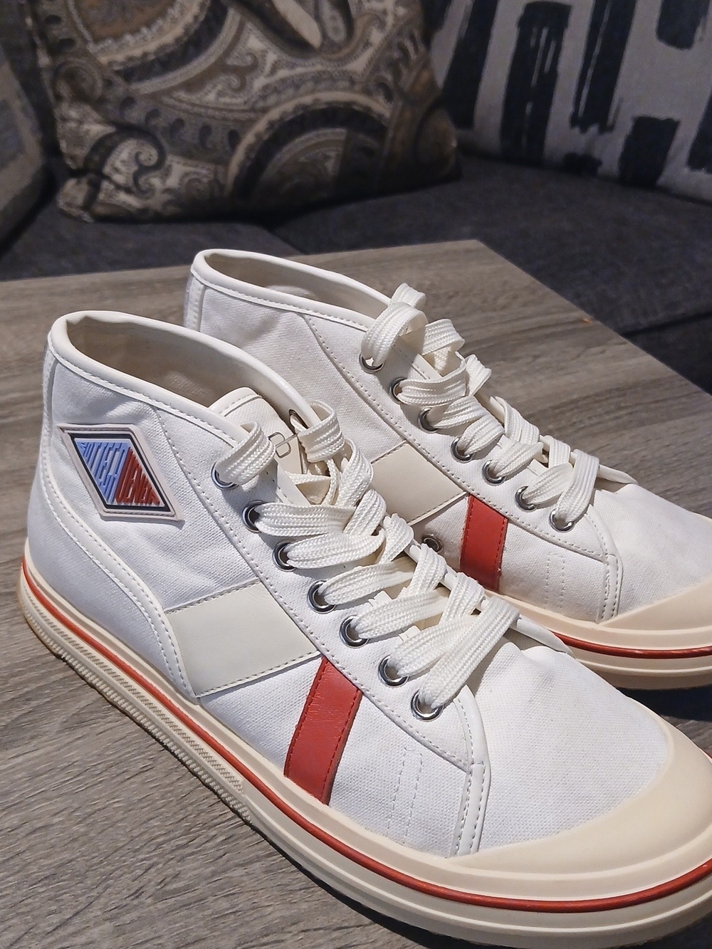 Bottega Veneta Eliot High Top Sneakers White Canvas EU 39 US Women's 8.5 / 9